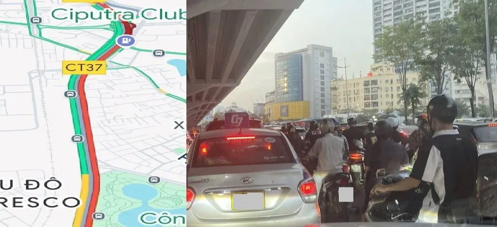 Ùn ứ trên 2 tuyến đường vừa dựng hàng rào cứng phân làn ô tô, xe máy tại Hà Nội- Ảnh 6. Ùn ứ trên 2 tuyến đường vừa dựng hàng rào cứng phân làn ô tô, xe máy tại Hà Nội- Ảnh 6.