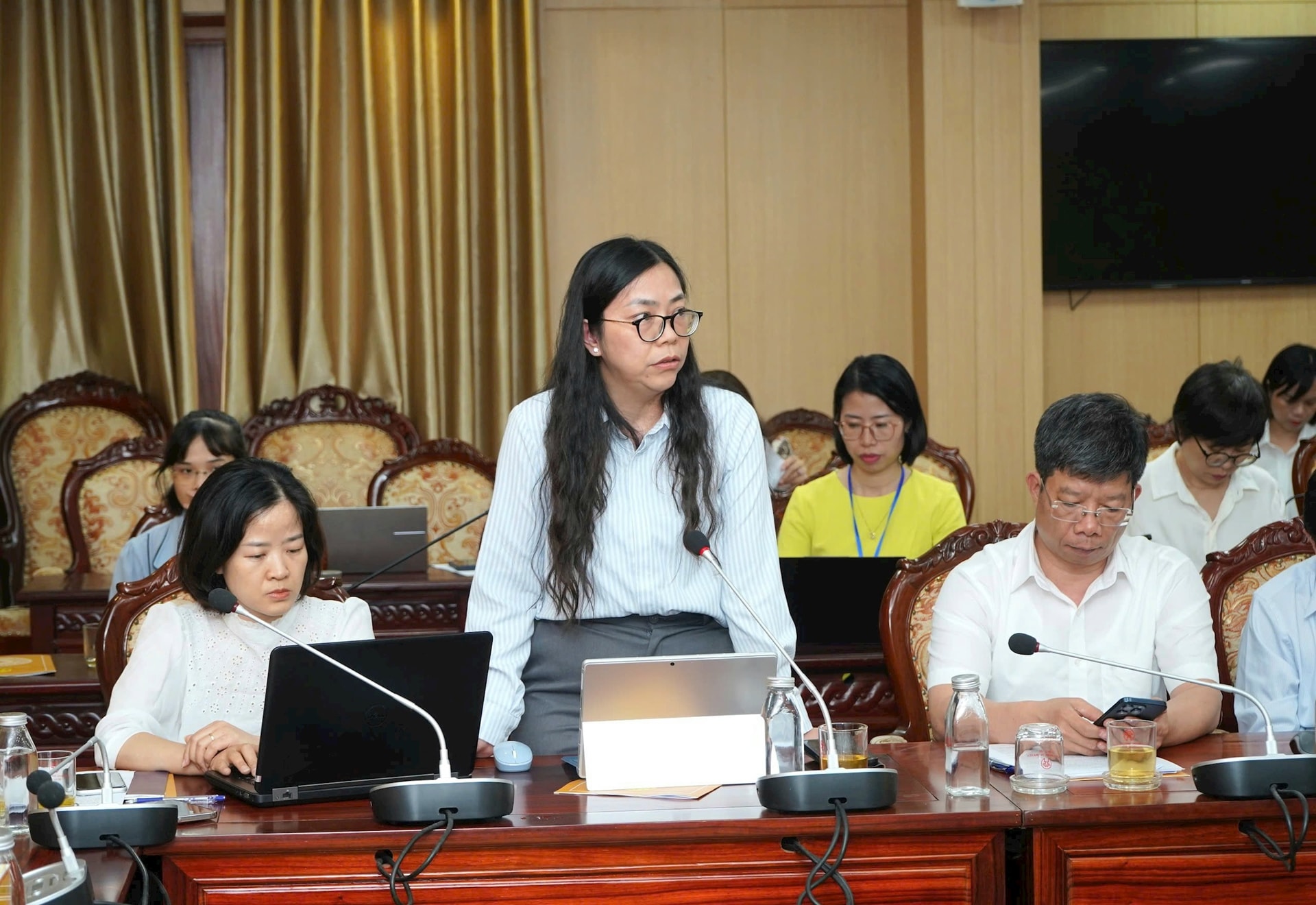 Phó Chủ tịch UBND thành phố Hà Nội Vũ Thu Hà làm việc với huyện Hoài Đức về công tác sắp xếp đơn vị hành chính cấp xã- Ảnh 5.